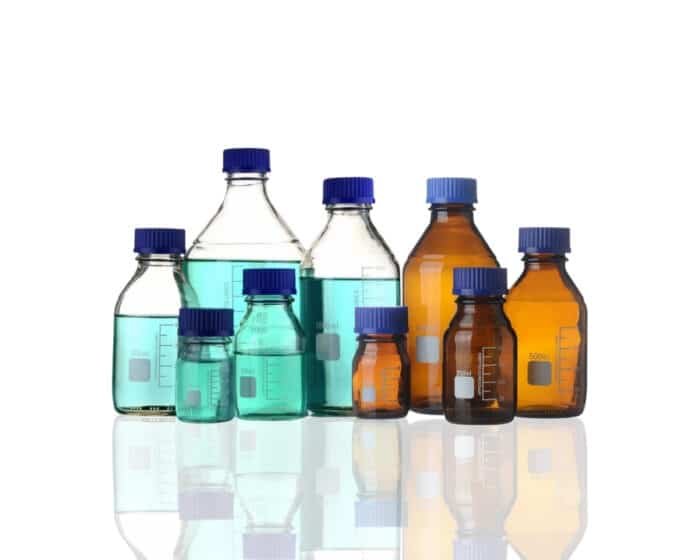 gl45 amber and clear bottle and cap