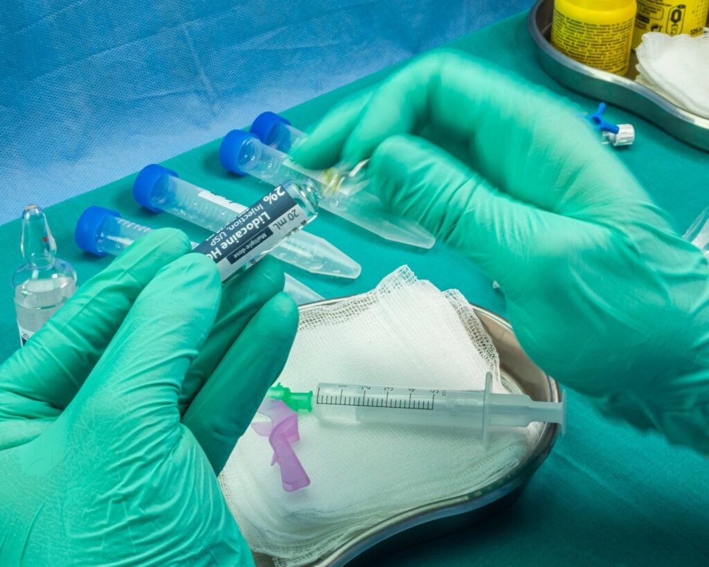 Nurse breaks anesthesia vial