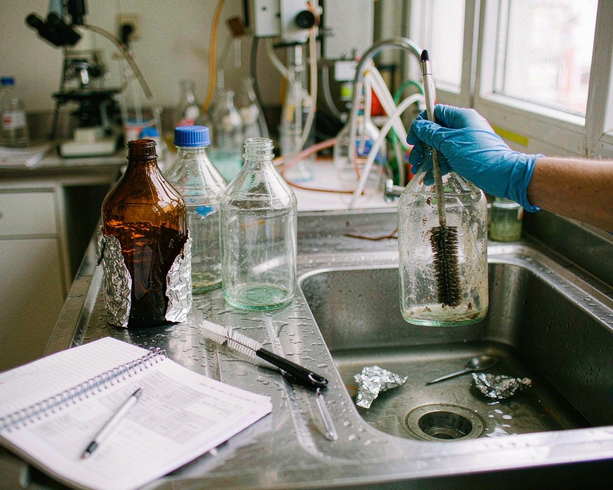 how to stop algae growing in solvent reservoirs and media bottles