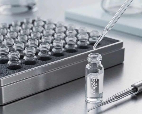 2ml 9mm screw hplc clear sample vials mastelf logo