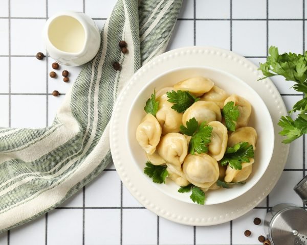Dumplings, concept of tasty food, dough food